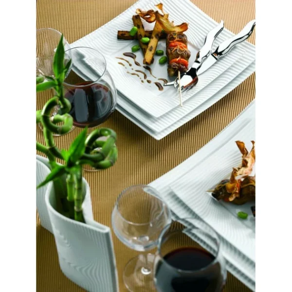 achetez Nouveau 🎉 FIN DE SERIE Assiette carrée plate Nara en Porcelaine 30 x 30 cm (x6) 💯 3