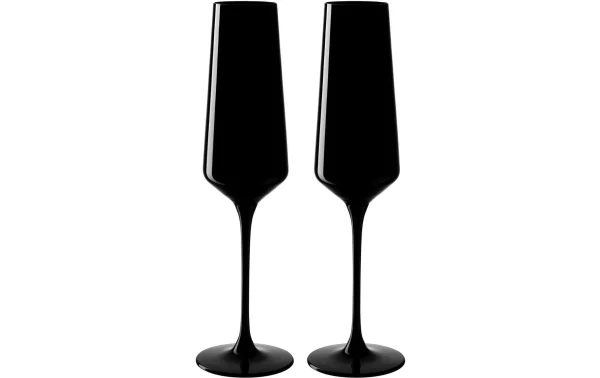 Leonardo Verre à Champagne Etna 280 Ml, 2 Pièce/s, Noir – Verres à Champagne prix pas cher 1