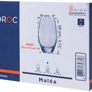 pas cher en vente Arcoroc Verre Malea 350 Ml, 6 Pièce/s, Transparent – Verres à Boire 6