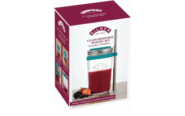 soldes officiel Kilner Verre Smoothie Making Set 500 Ml, 1 Pièce/s, Transparent – Verres à Boire 3