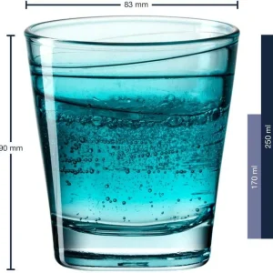 magasin pas cher Leonardo Verre Vario Struttura 250 Ml, 6 Pièce/s, Bleu Clair – Verres à Boire 9