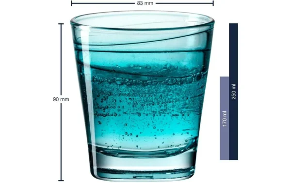 magasin pas cher Leonardo Verre Vario Struttura 250 Ml, 6 Pièce/s, Bleu Clair – Verres à Boire 4