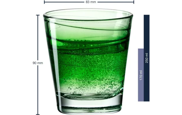 Leonardo Verre Vario Struttura 250 Ml, 6 Pièce/s, Vert – Verres à Boire Pas Cher Magasin Soldes 4