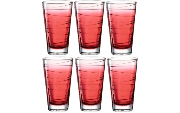 Retour Gratuit Leonardo Verre Vario Struttura 280 Ml, 6 Pièce/s, Rouge – Verres à Boire 1