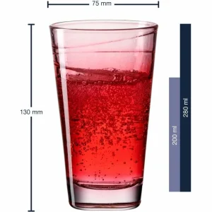 Retour Gratuit Leonardo Verre Vario Struttura 280 Ml, 6 Pièce/s, Rouge – Verres à Boire 9