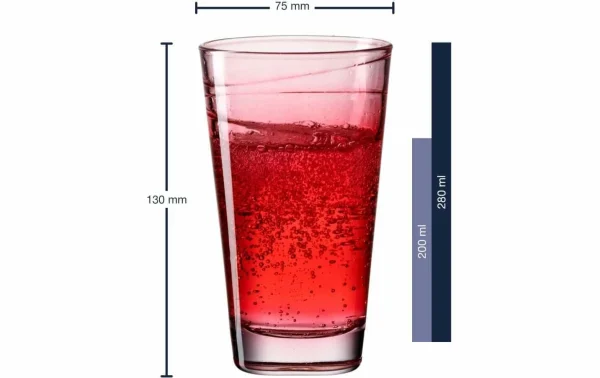 Retour Gratuit Leonardo Verre Vario Struttura 280 Ml, 6 Pièce/s, Rouge – Verres à Boire 4