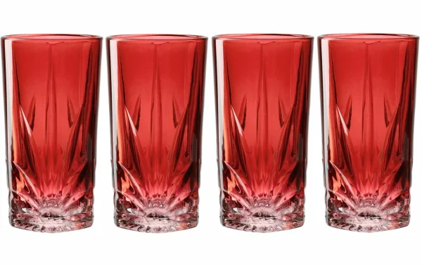 Leonardo Verre à Long Drink Capri 530 Ml, 4 Pièce/s, Rouge – Verres à Cocktail soldes magasin 1