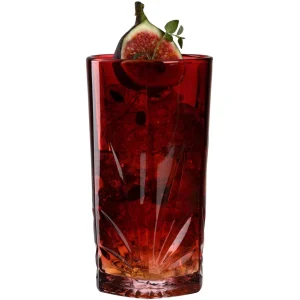 Leonardo Verre à Long Drink Capri 530 Ml, 4 Pièce/s, Rouge – Verres à Cocktail soldes magasin 9