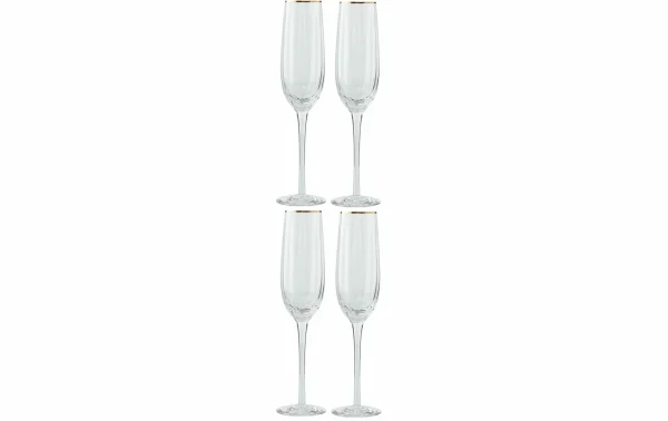 Lene Bjerre Verre à Champagne Claudine 210 Ml, 4 Pièce/s, Transparent – Verres à Champagne vente pas cher 1