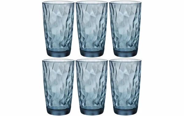 Bormioli Rocco Verre à Long Drink Diamond 470 Ml, 6 Pièce/s, Bleu – Verres à Cocktail magasin pour 1