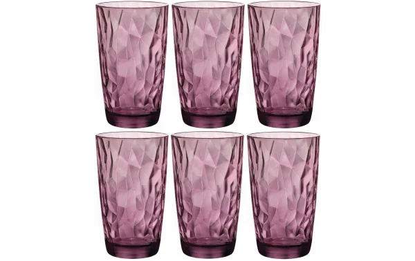 Paris Bormioli Rocco Verre à Long Drink Diamond 470 Ml, 6 Pièce/s, Violet – Verres à Cocktail 1