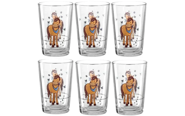 magasin paris Montana Verre Pour Enfant Cheval 210 Ml, 6 Pièce/s, Transparent – Verres à Boire 1