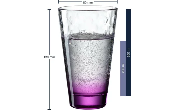 design à la mode Leonardo Verre Optic 300 Ml, 6 Pièce/s, Violet – Verres à Boire 4