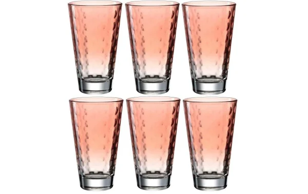 Leonardo Verre Optic Pastell 300 Ml, 6 Pièce/s, Rouge – Verres à Boire qualité d’originales 1