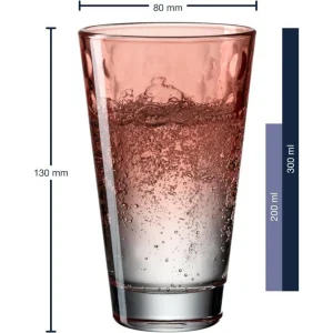 Leonardo Verre Optic Pastell 300 Ml, 6 Pièce/s, Rouge – Verres à Boire qualité d’originales 9