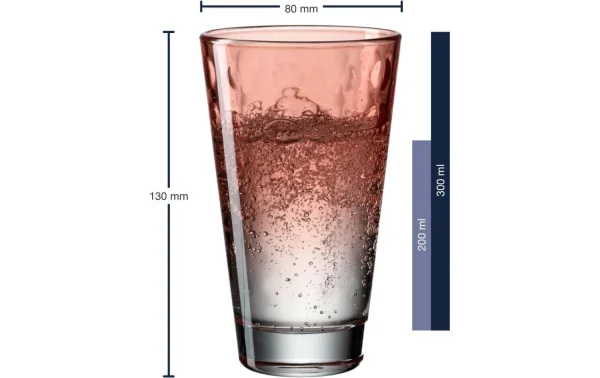 Leonardo Verre Optic Pastell 300 Ml, 6 Pièce/s, Rouge – Verres à Boire qualité d’originales 4