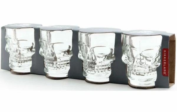 magasin Kikkerland Verre à Schnaps Crâne 45 Ml, 4 Pièce/s, Transparent – Verres à Schnaps Et à Liqueur 3