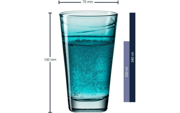 Leonardo Verre Vario Struttura 280 Ml, 6 Pièce/s, Turquoise – Verres à Boire Paris 4