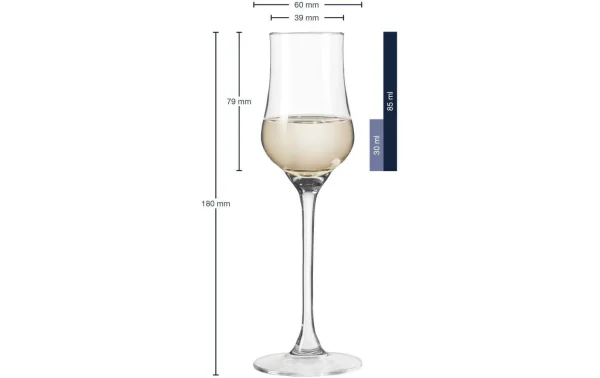 Leonardo Verre à Grappa Ciao 85 Ml, 6 Pièce/s, Transparent – Verres à Schnaps Et à Liqueur Service Clients Dédié 4