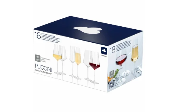 magasin en ligne france Leonardo Service De Verres à Vin Puccini 18 Pièces, Transparent – Verres à Vin 4